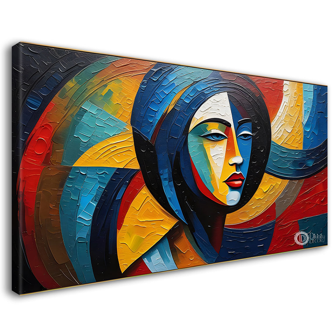 Face segment textured modern art Canvas Painting - Design - Modern-L-264