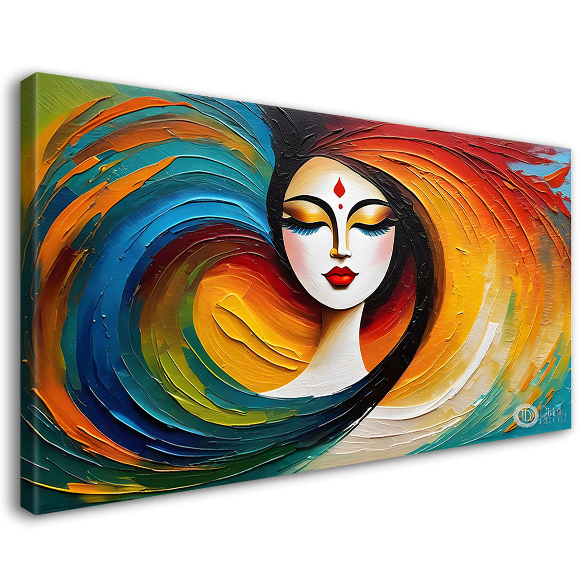 Woman in colors textured modern art Canvas Painting - Design - Modern-L-265