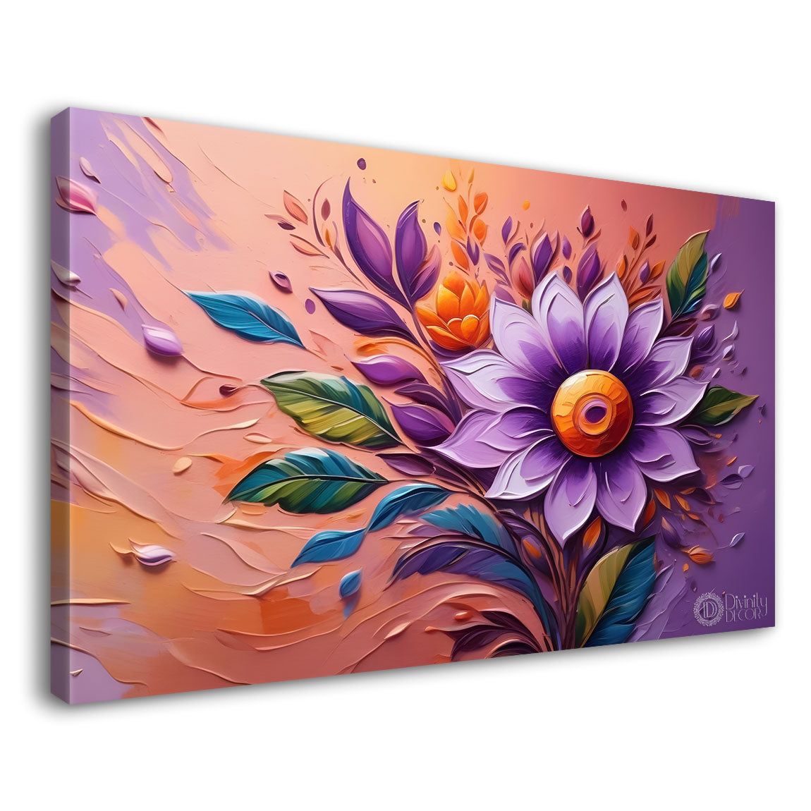 Purple flower in pink background- Flower-265