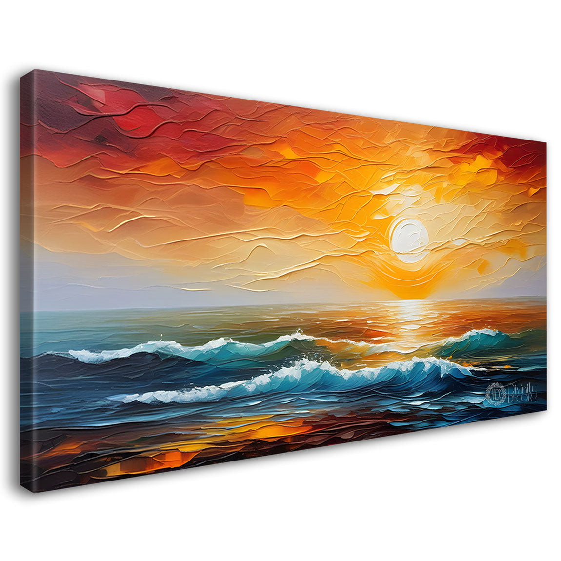 Sea and sun textured painting Canvas Painting - Nature Art -266
