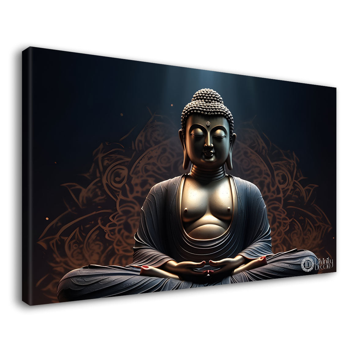 Buddha with dark textured background painting Canvas Wall Painting - Buddha-267