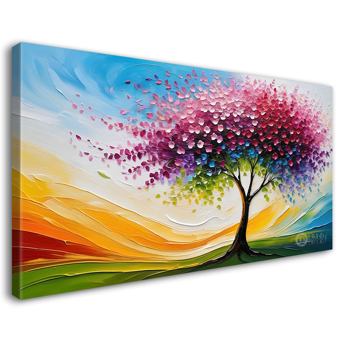 Spring tree in textured modern art- Design - Tree-267