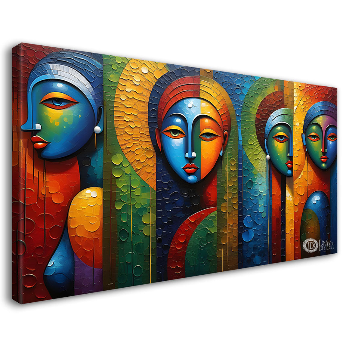Human in different colors textured modern art Canvas Painting - Design - Modern-L-268