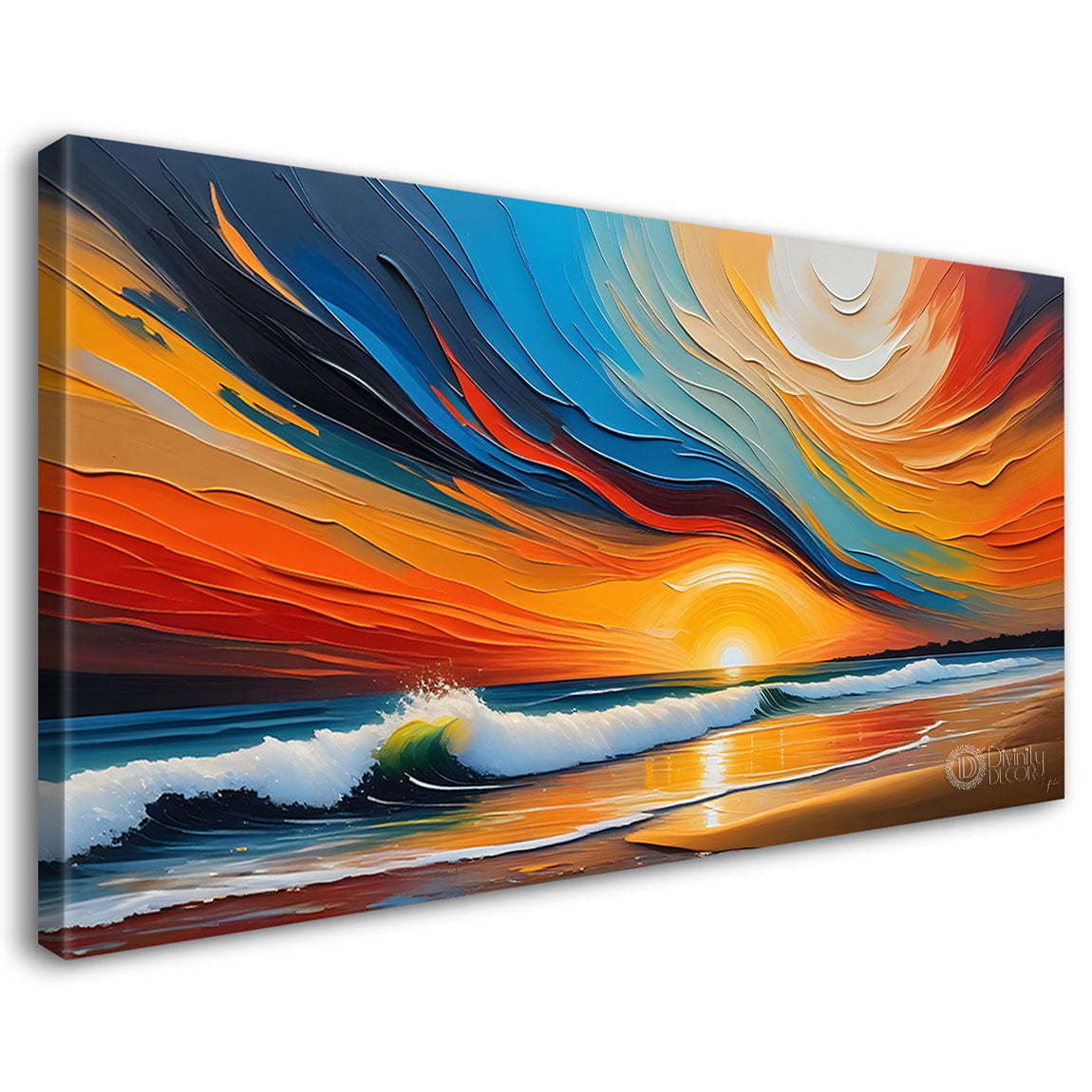 Colorful sky and sea painting Canvas Painting - Nature Art -269