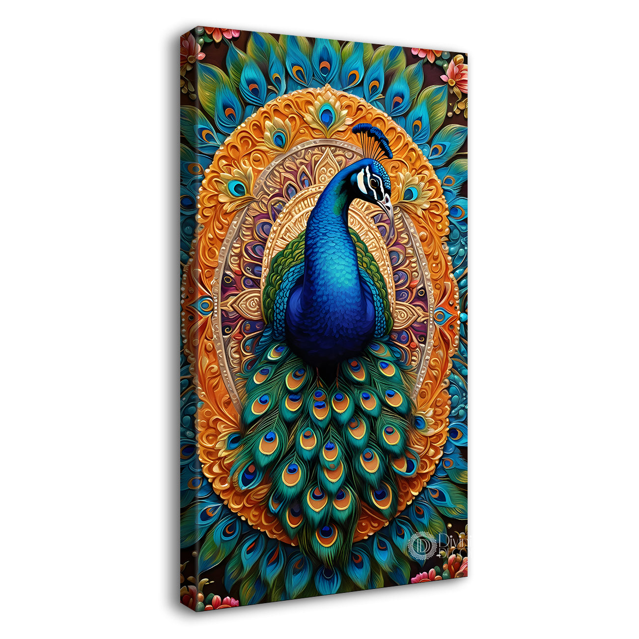 Peacock in bright colours modern art painting  - Design - Peacock-V-26