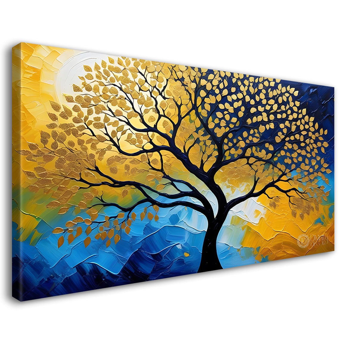 A tree in colors textured oil painting Canvas Painting - Design - Tree-27