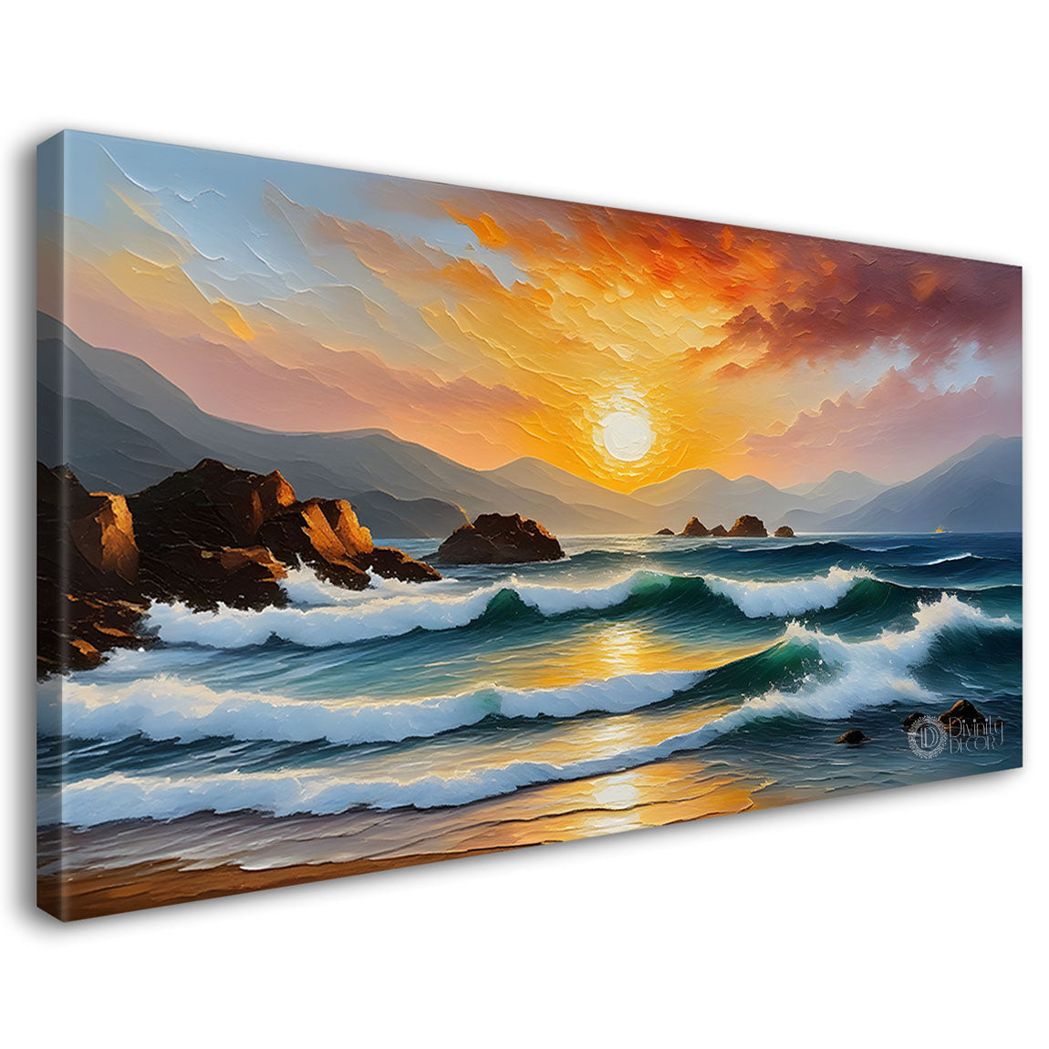 Waves and rock painting Canvas Painting - Nature Art -270
