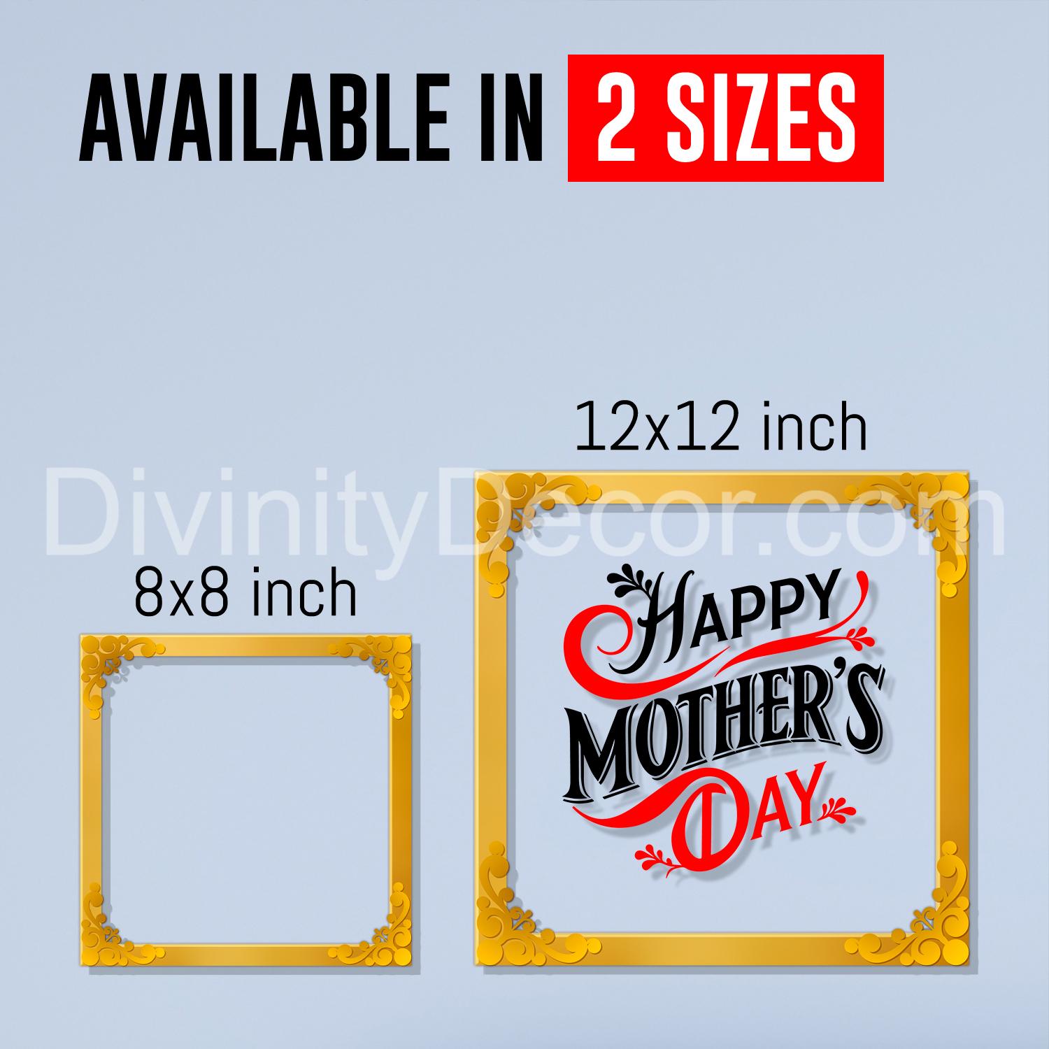 Happy mother's day Golden Plaque for Gifting, Wall Décor Clear UV print with Golden Border-271