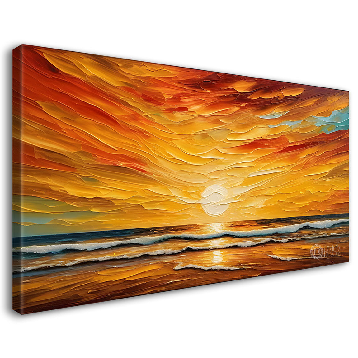 Sunrise and sea painting Canvas Painting - Nature Art -271