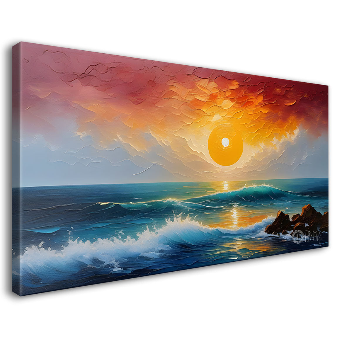 Waves and rock painting Canvas Painting - Nature Art -272