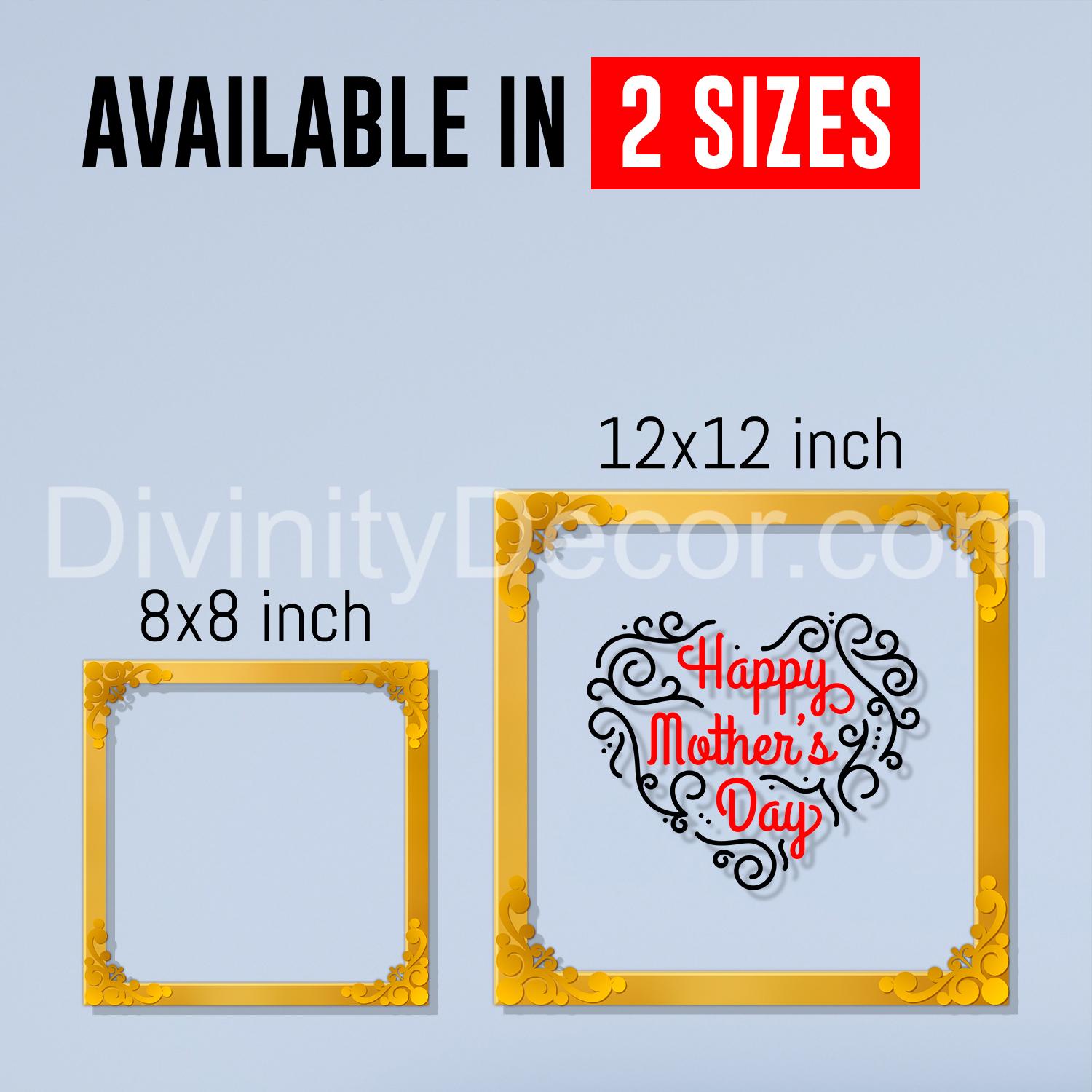 Happy mother's day Golden Plaque for Gifting, Wall Décor Clear UV print with Golden Border-273