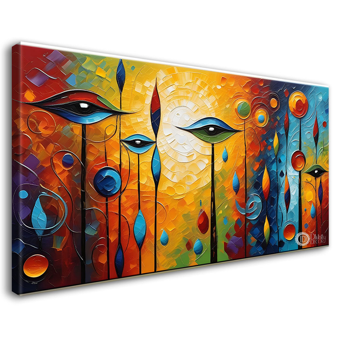 Colorful textured oil painting Canvas Painting - Design - Modern-L-274