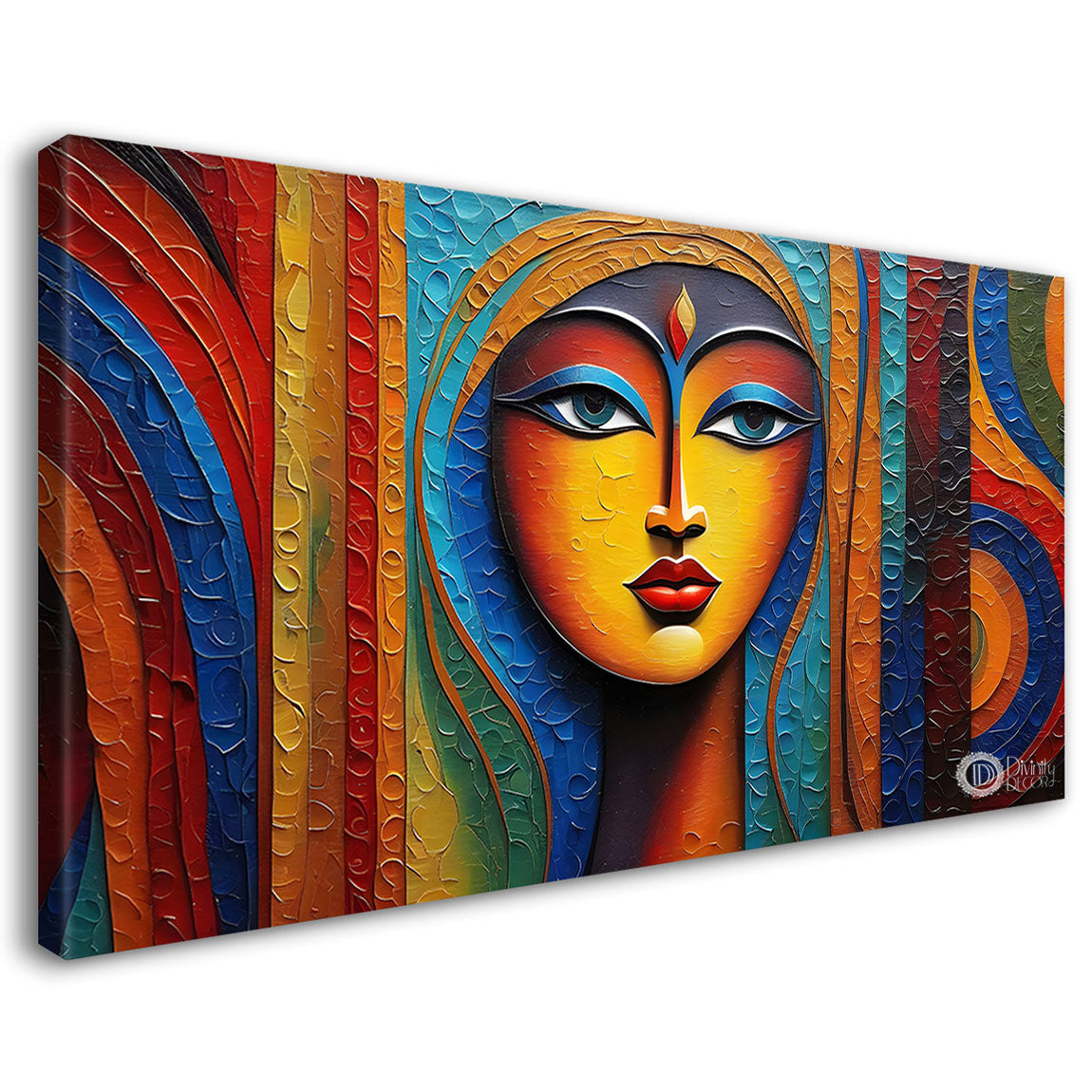 Lady face texture modern art Canvas Painting - Design - Modern-L-27