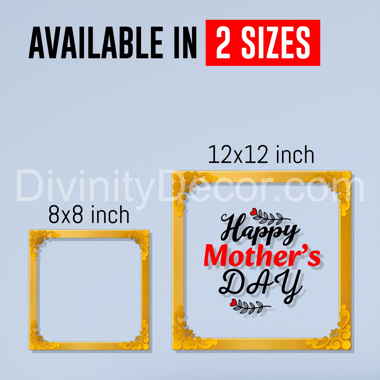 Happy mother's day Golden Plaque for Gifting, Wall Décor Clear UV print with Golden Border-280