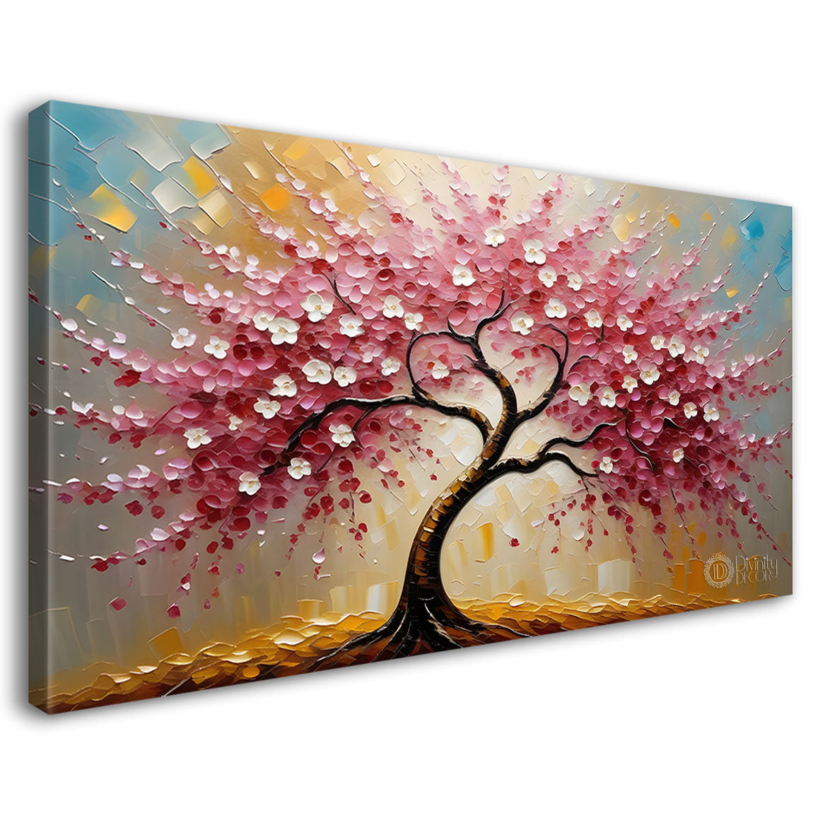 Spring tree in textured modern art- Design - Tree-281