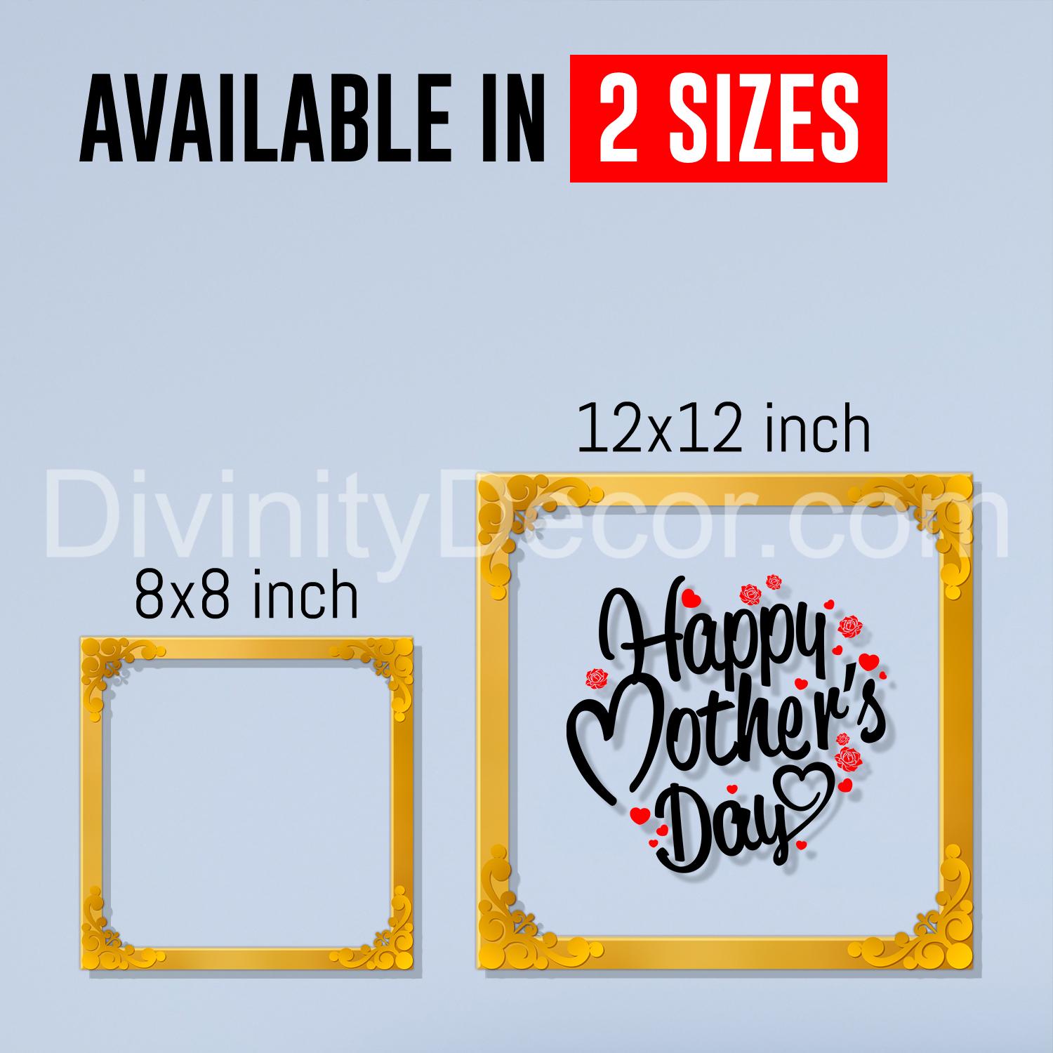 Happy mother's day Golden Plaque for Gifting, Wall Décor Clear UV print with Golden Border-282