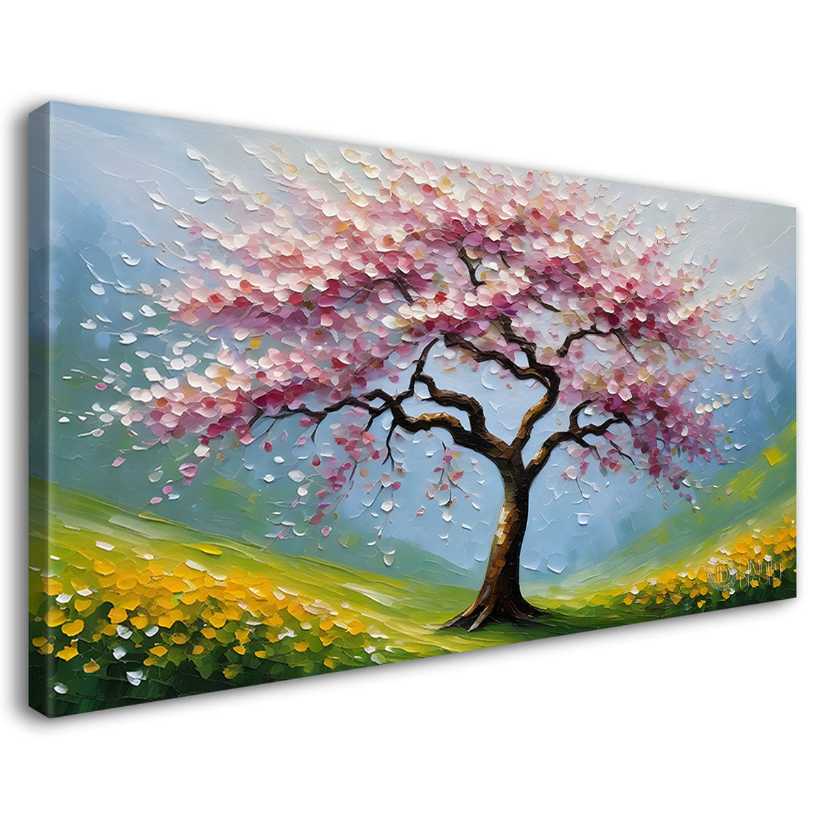 Spring tree in textured modern art- Design - Tree-282