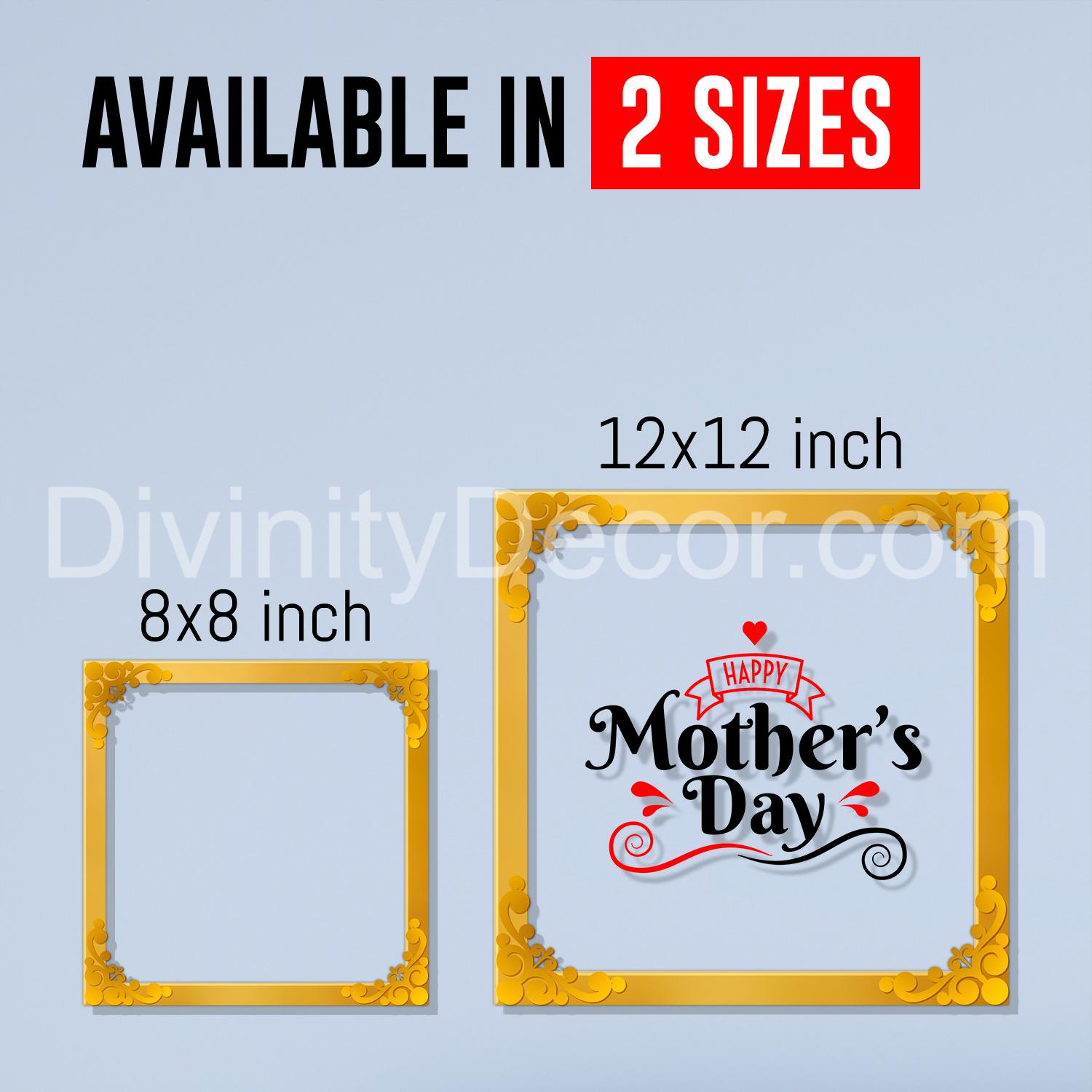 Happy mother's day Golden Plaque for Gifting, Wall Décor Clear UV print with Golden Border-283