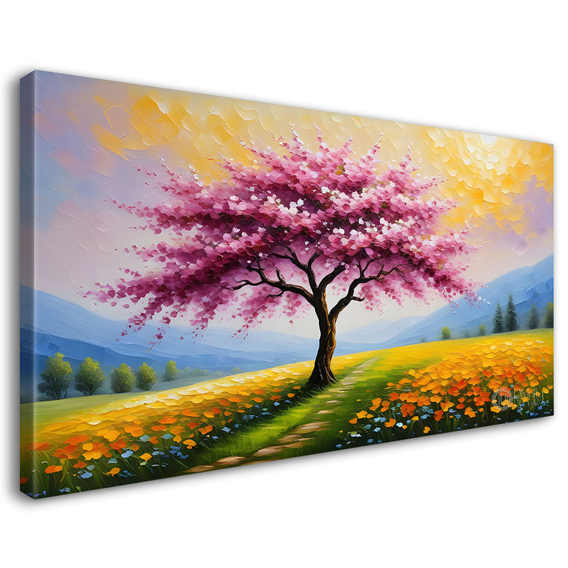 Spring tree in textured modern art- Design - Tree-284