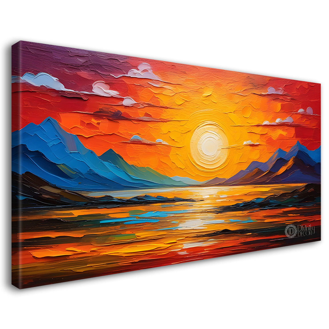 Mountains with sunrise painting Canvas Painting - Nature Art -288