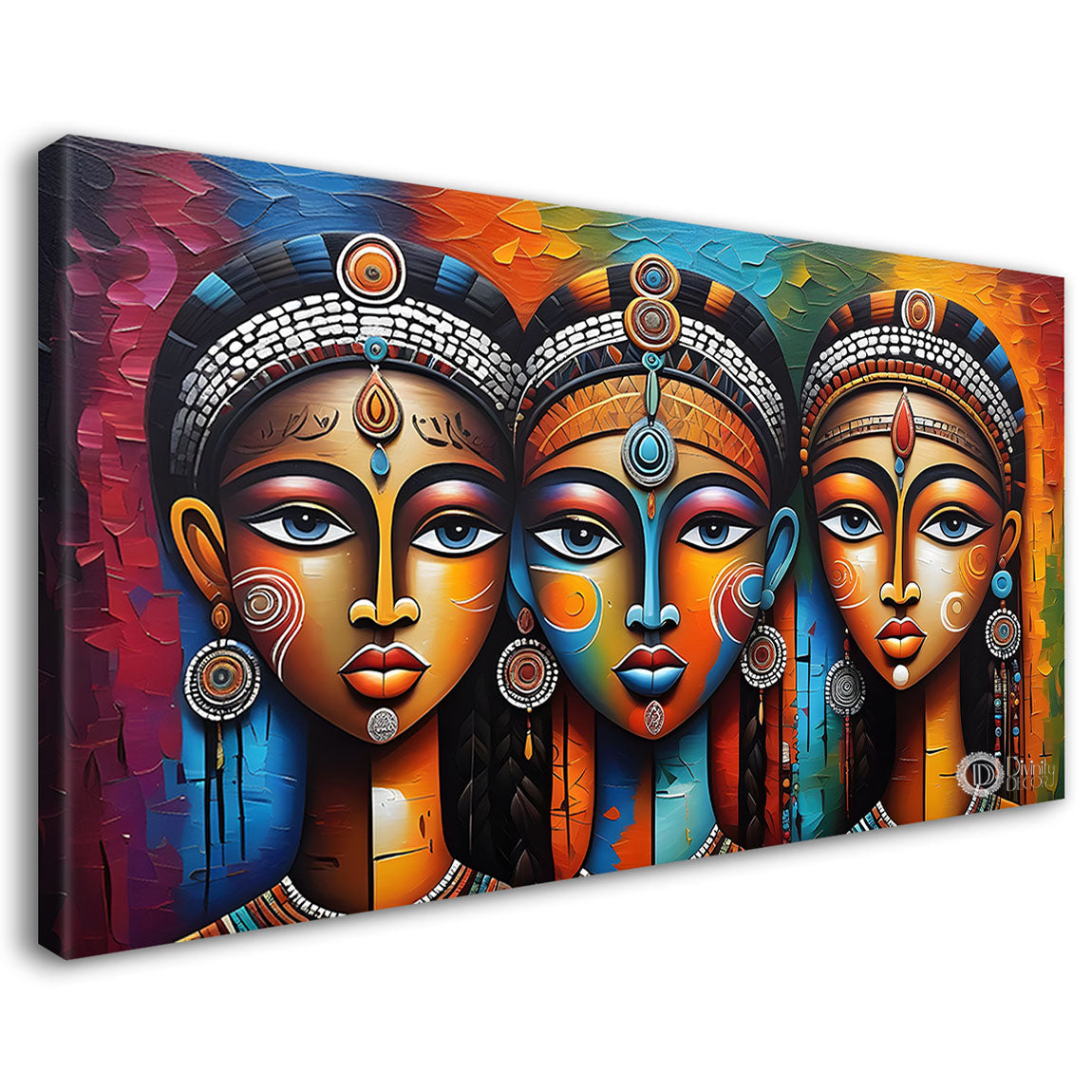 Beautiful tribal women textured modern art Canvas Painting - Design - Modern-L-289