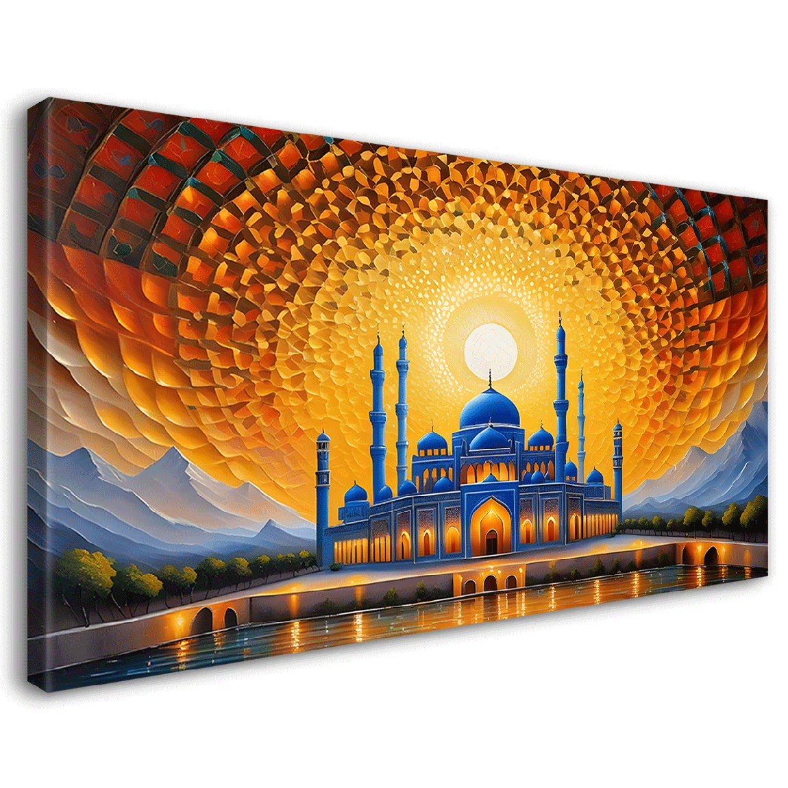 Islamic mosque with sunrise oil painting Canvas Painting - Islamic paintings - 29