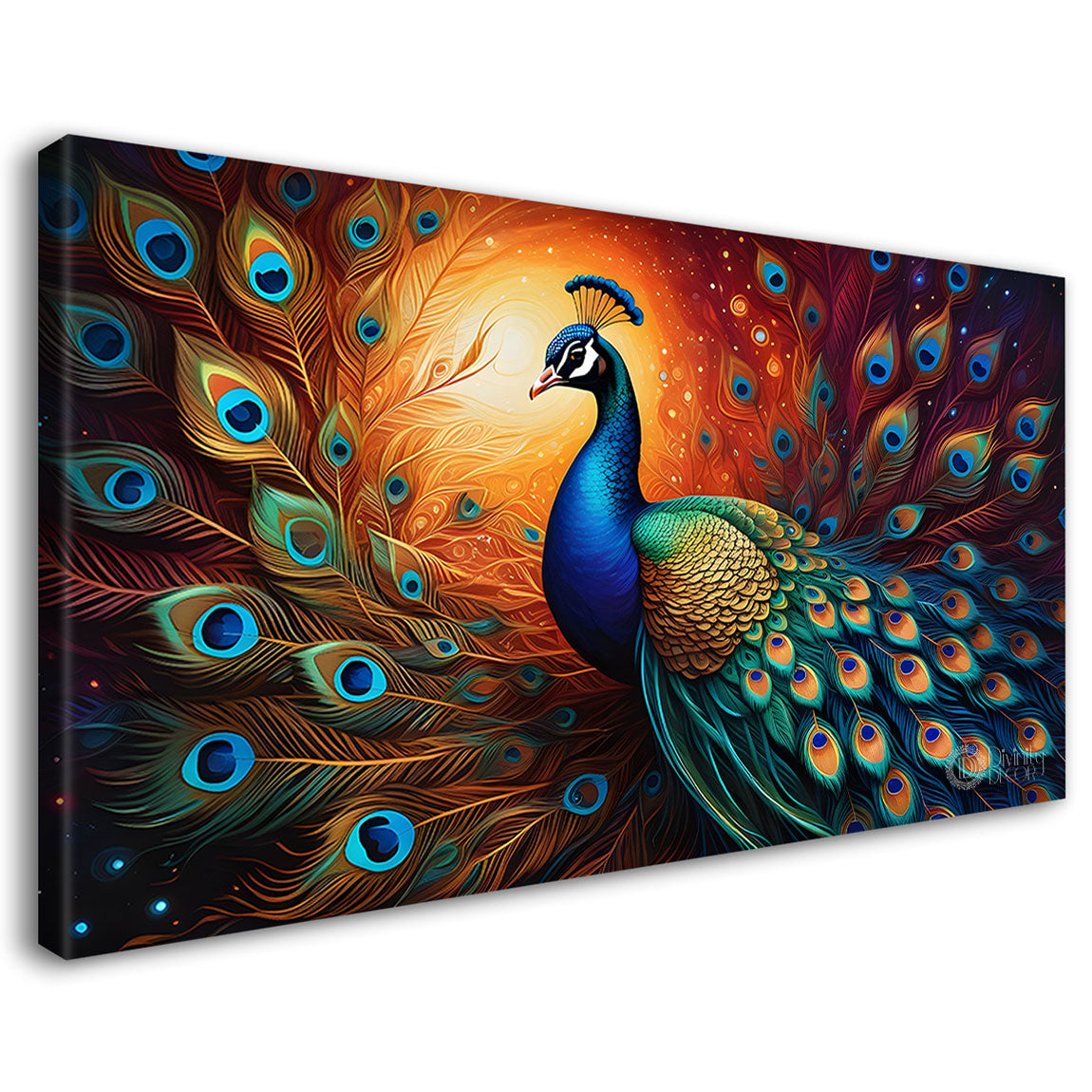 Peacock with the bright background painting Canvas Painting - Design - Peacock-29