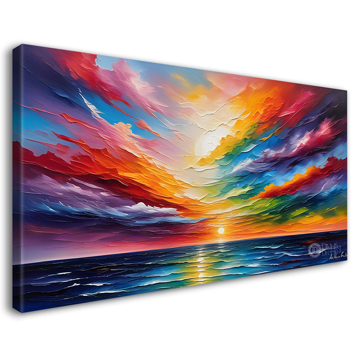 Sea with colorful sky painting Canvas Painting - Nature Art -290