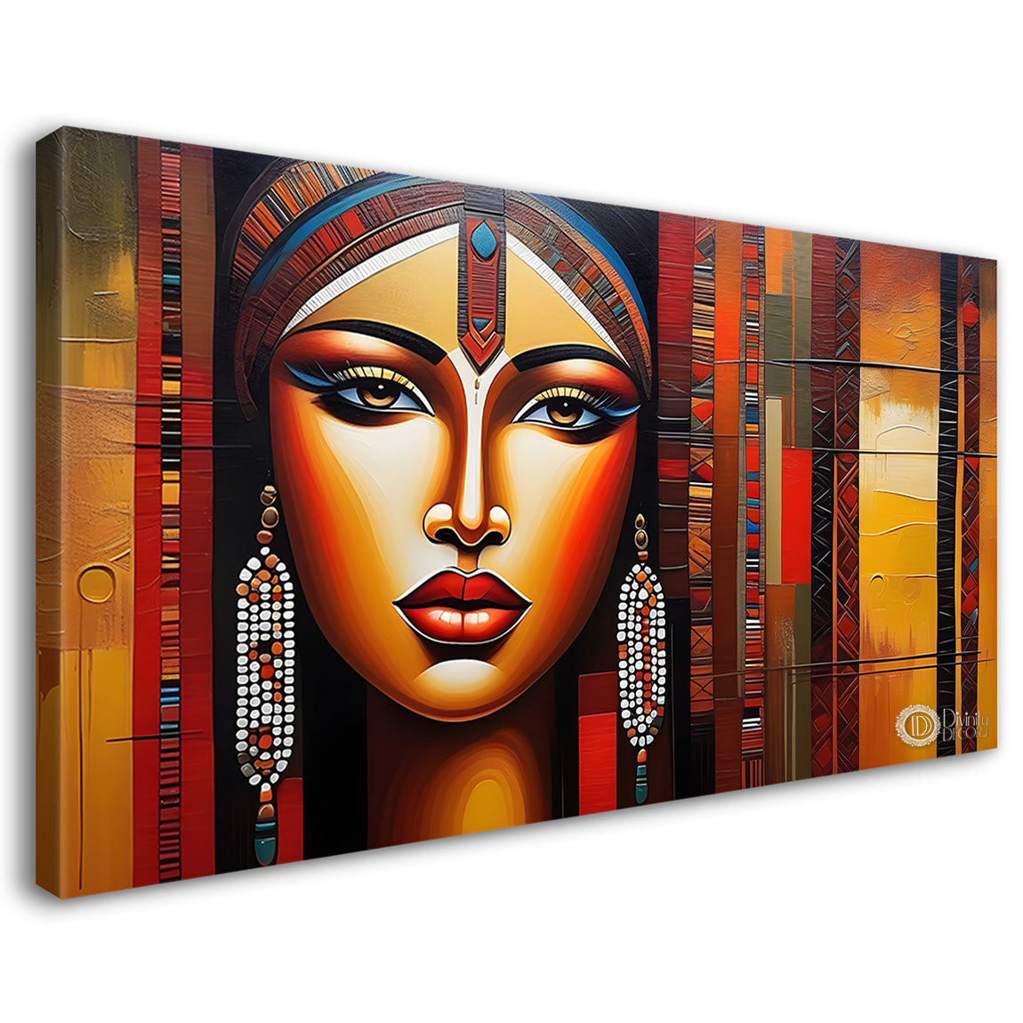 Tribal lady face modern art Canvas Painting - Design - Modern-L-291