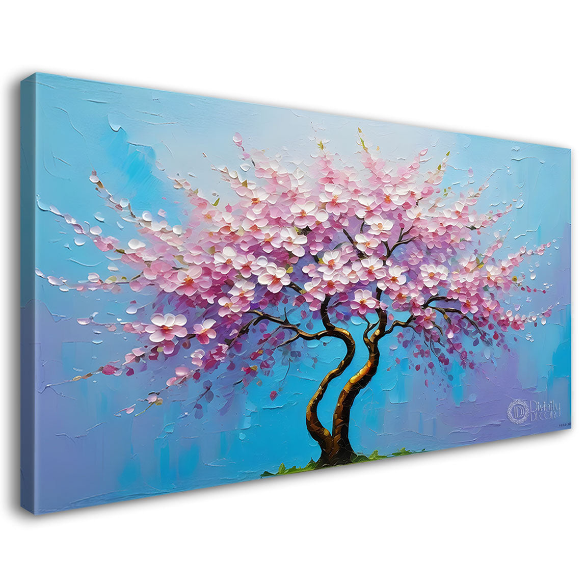 Spring tree in textured modern art- Design - Tree-293