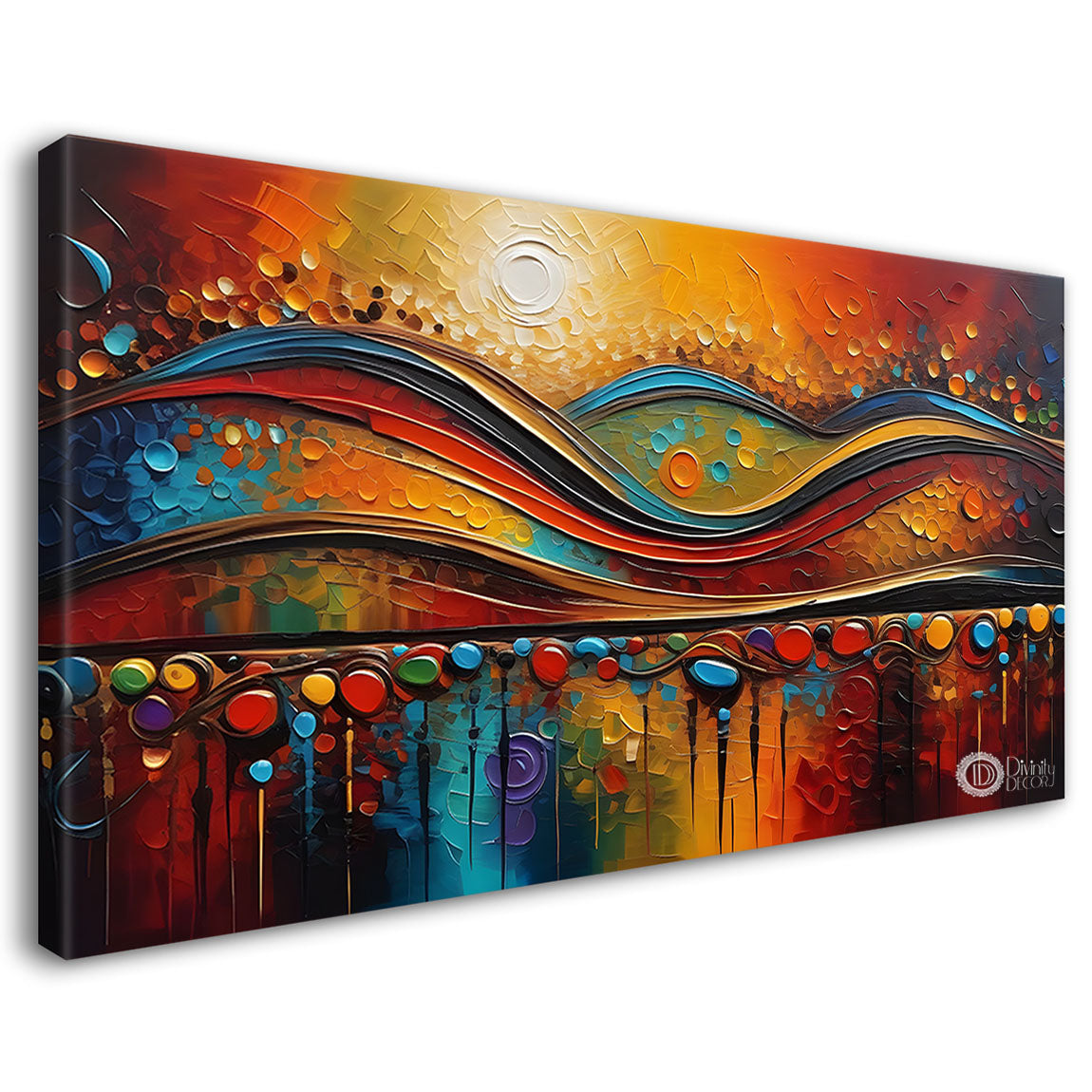 Colorful textured oil painting Canvas Painting - Design - Modern-L-293