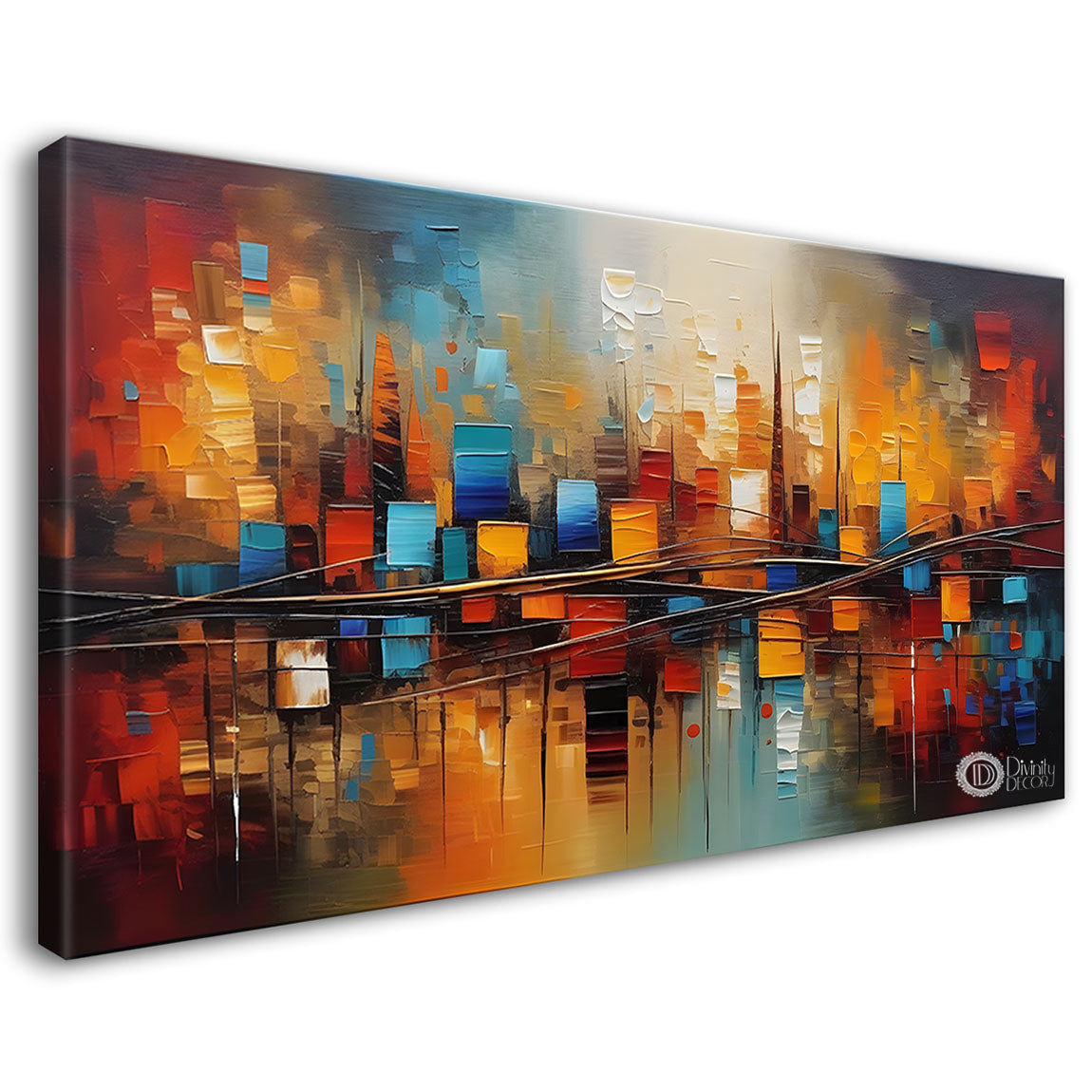 Colorful textured oil painting Canvas Painting - Design - Modern-L-296