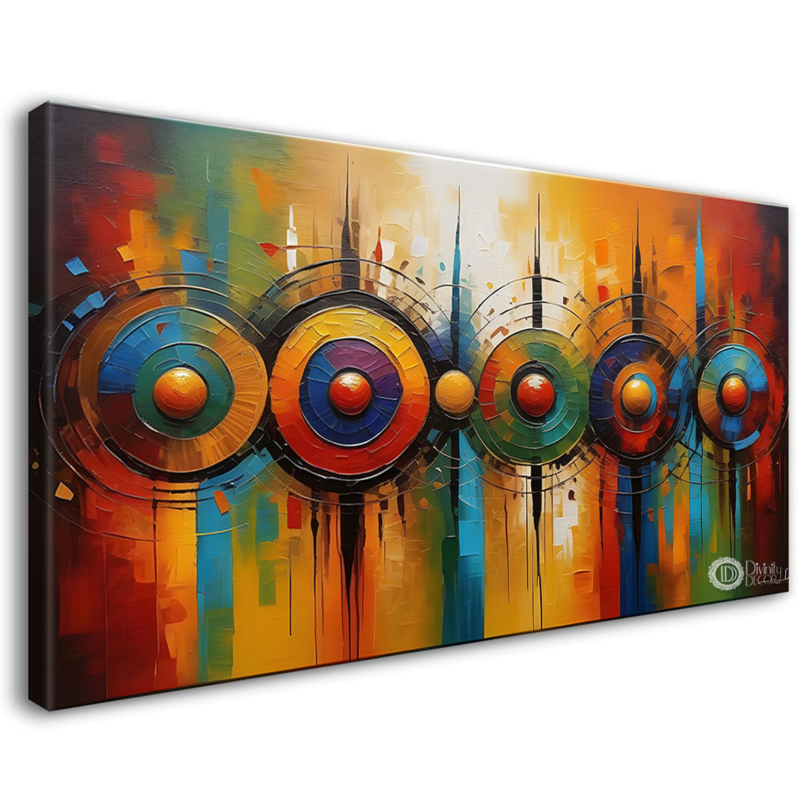Colorful textured oil painting Canvas Painting - Design - Modern-L-299