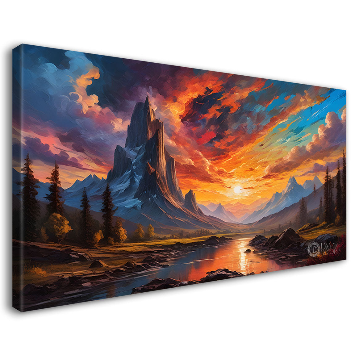 Colorful sky textured painting Canvas Painting - Nature Art -299