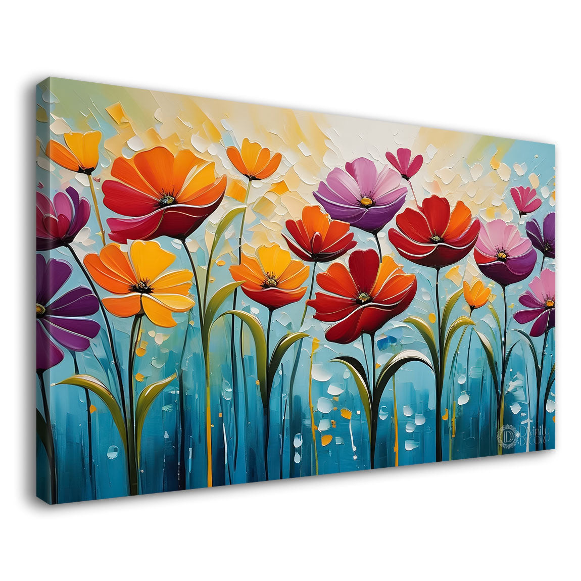 Colorful flowers textured painting- Design - Flower-29