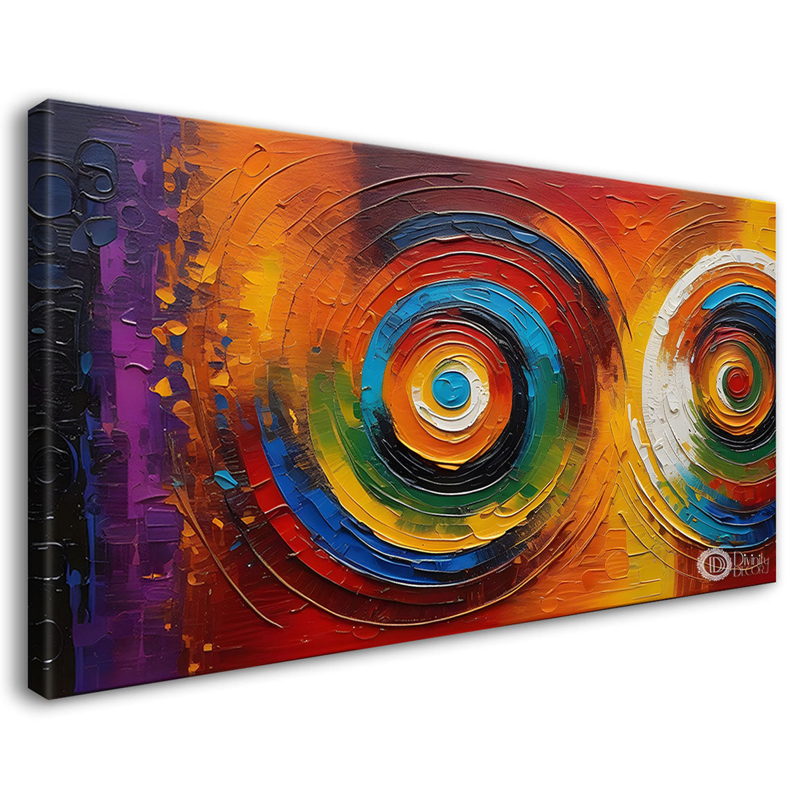Modern colorful circular pattern art Canvas Painting - Design - Modern-L-29