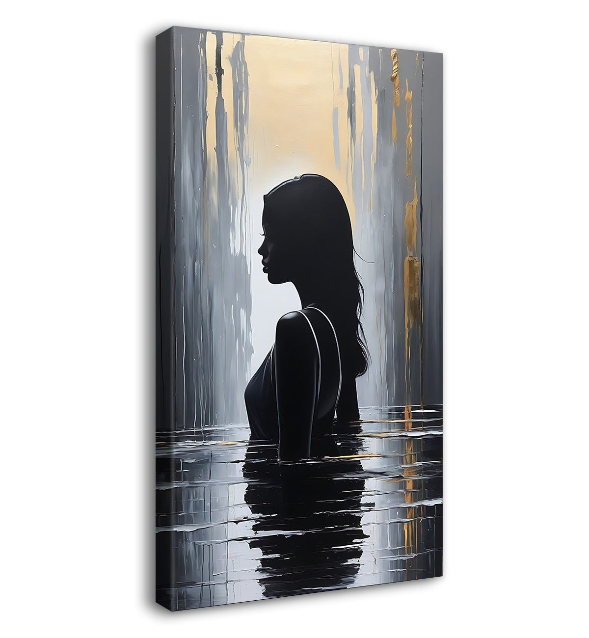 Woman shadow with grey background Canvas Painting - Design - Modern-V-2