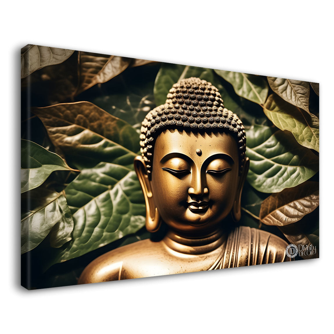 Buddha with dark stone textured painting Canvas Wall Painting - Buddha-2