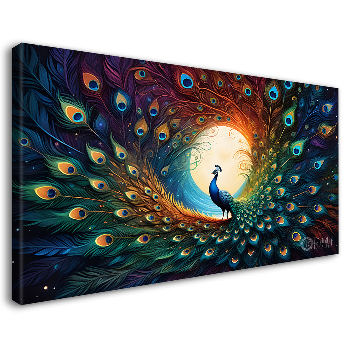 Colorful peacock feather painting Canvas Painting - Design - Peacock-30