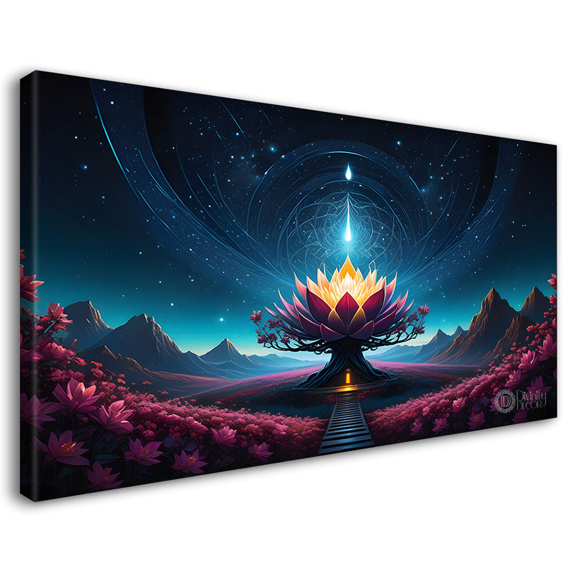 Flowers night textured painting Canvas Painting - Nature Art -300
