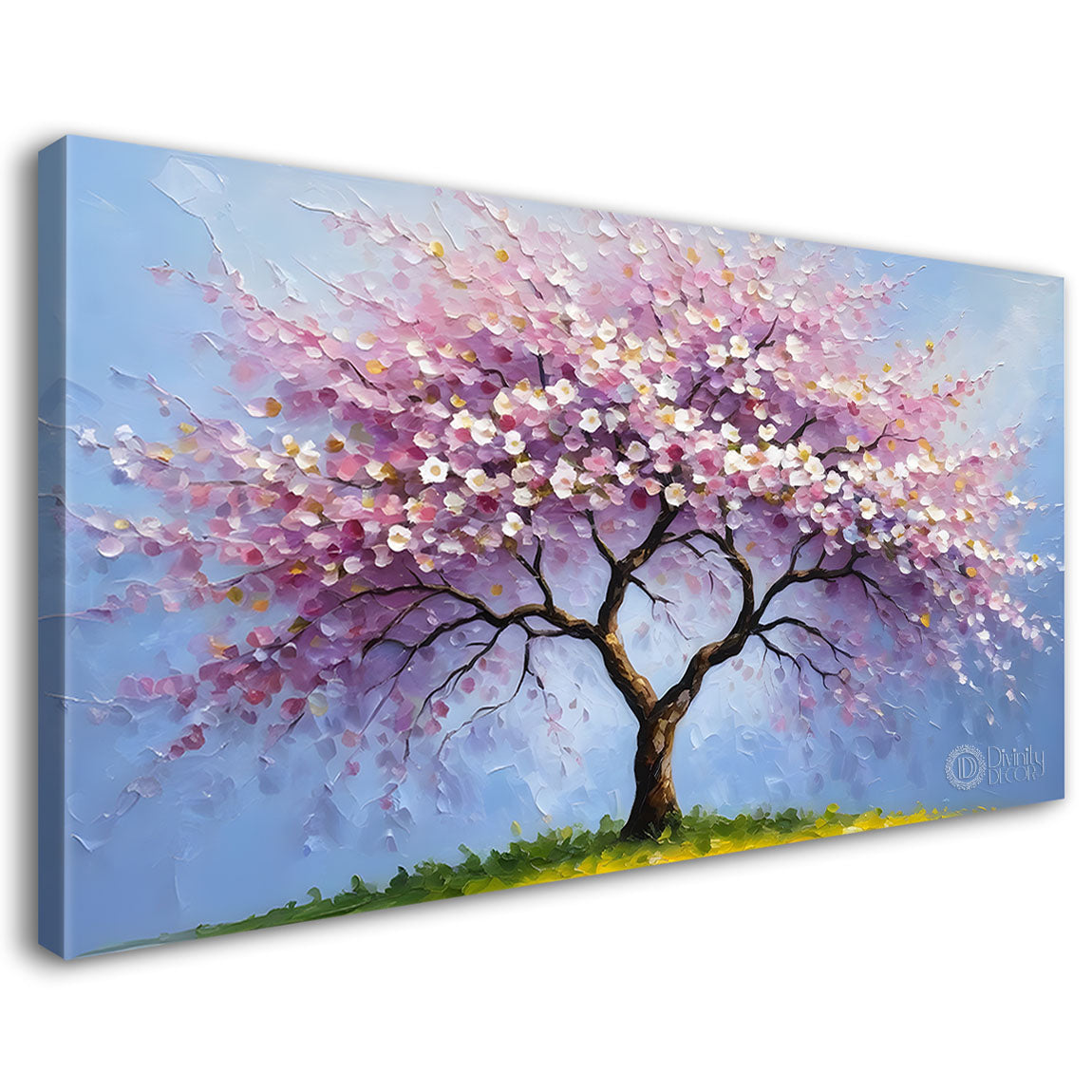 Spring tree in textured modern art- Design - Tree-301