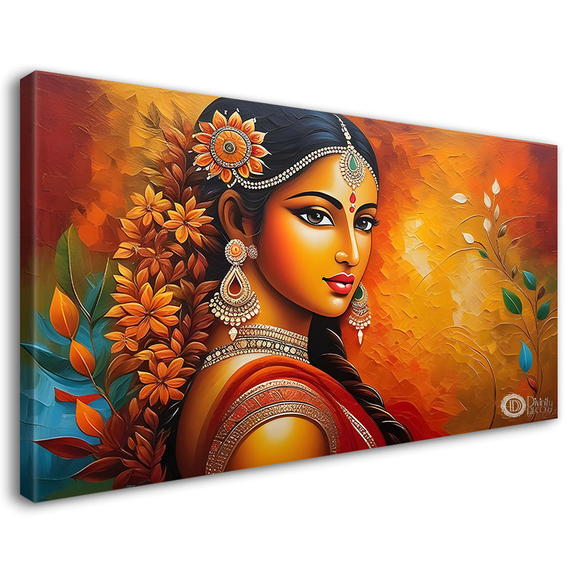 Beautiful lady textured modern art Canvas Painting - Design - Modern-L-301