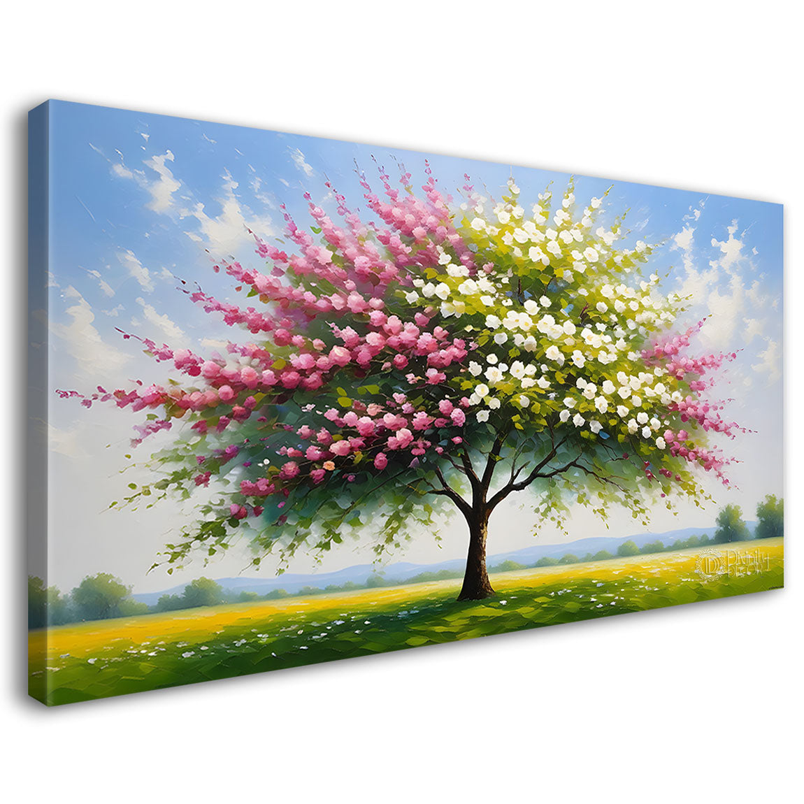 Spring tree in textured modern art- Design - Tree-302