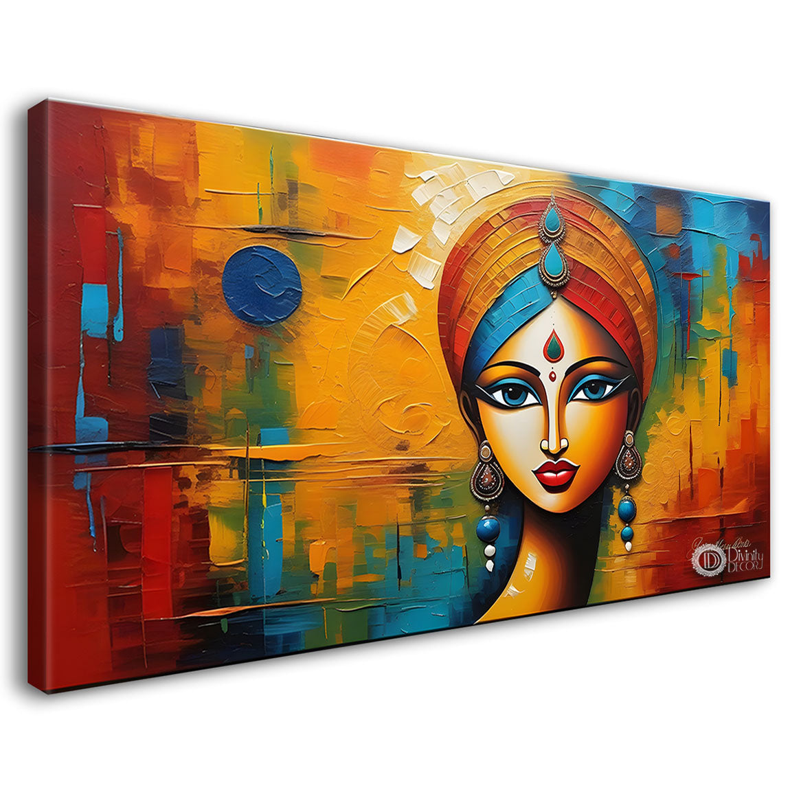Tribal lady face modern art Canvas Painting - Design - Modern-L-304