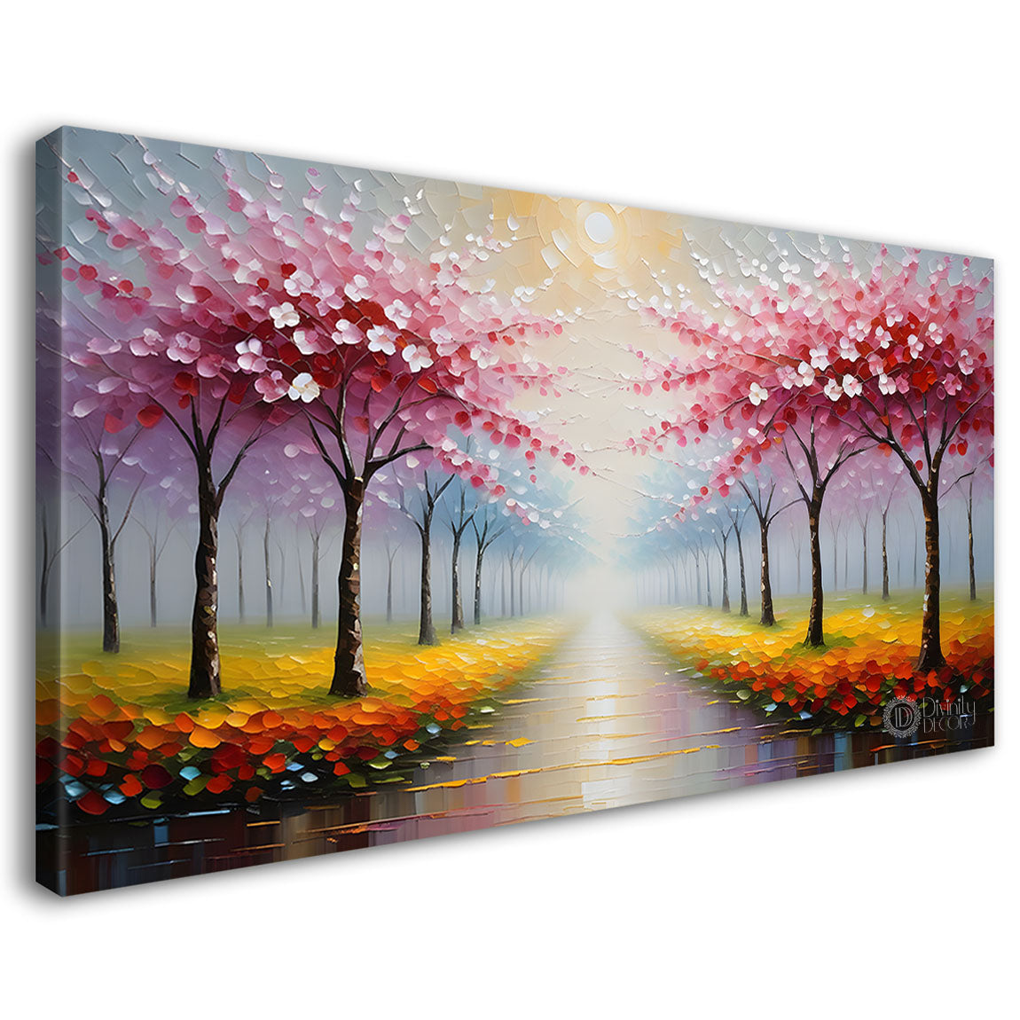 Spring tree in textured modern art- Design - Tree-304