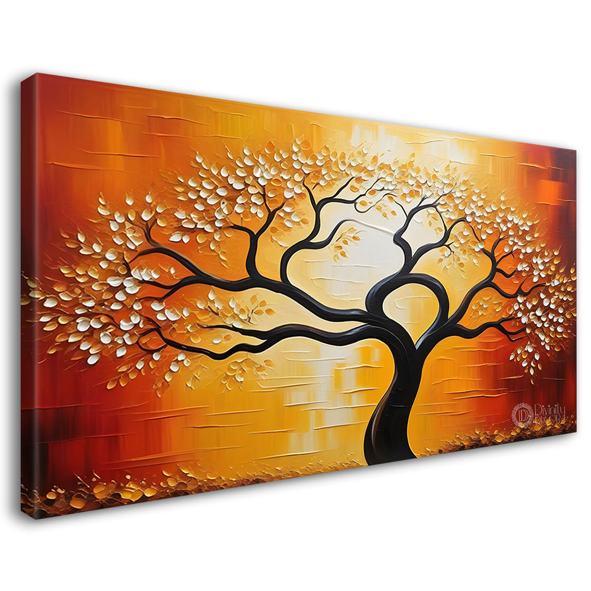 Tree with orange background painting Canvas Painting - Nature Art -305