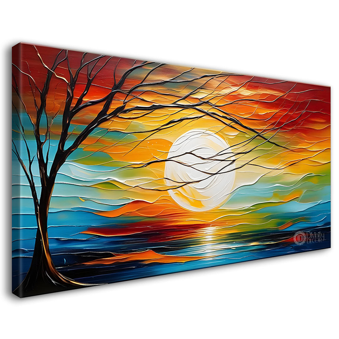Sunset colorful; view painting Canvas Painting - Nature Art -307