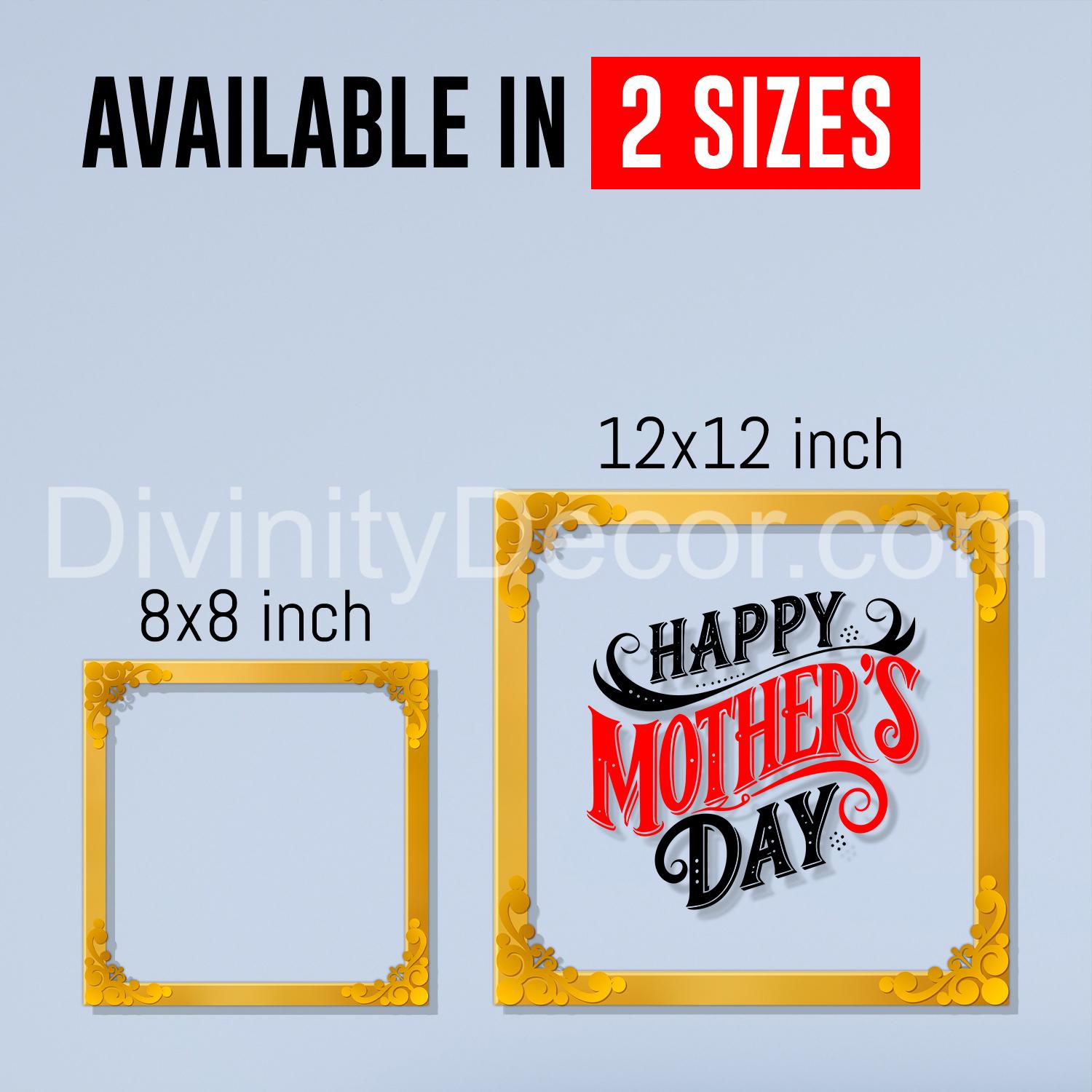 Happy mother's day Golden Plaque for Gifting, Wall Décor Clear UV print with Golden Border-308