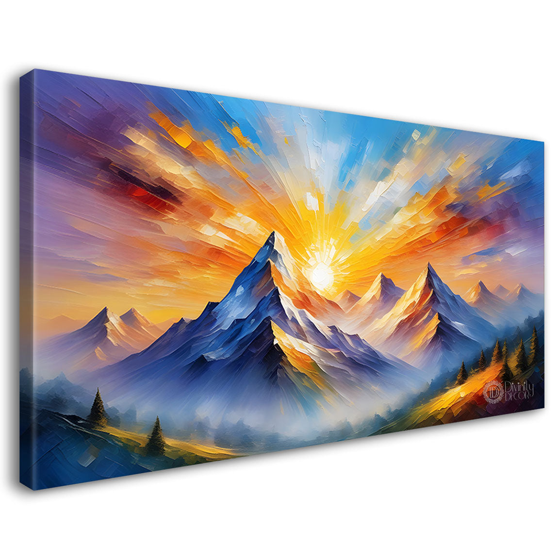 Mountains and clouds painting Canvas Painting - Nature Art -308
