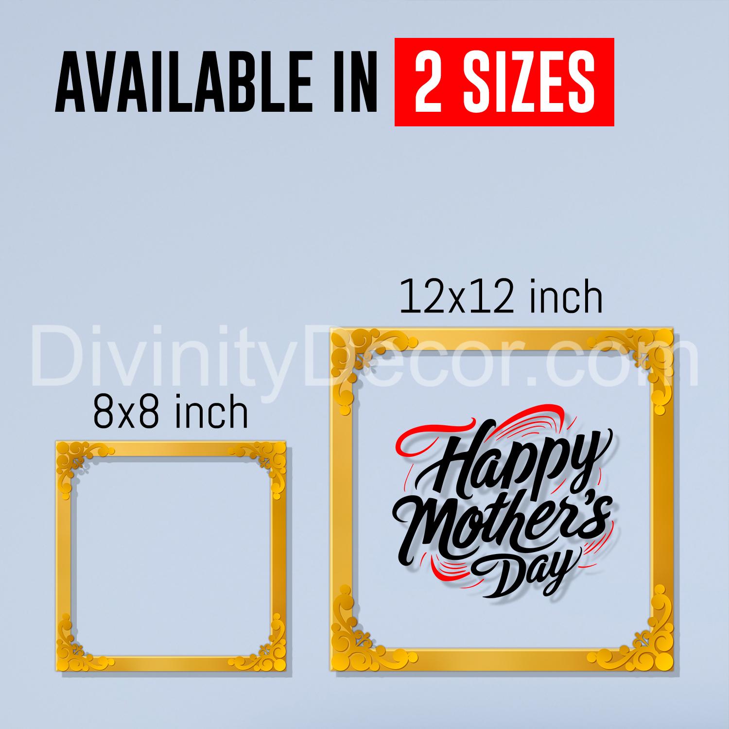 Happy mother's day Golden Plaque for Gifting, Wall Décor Clear UV print with Golden Border-309